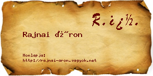 Rajnai Áron névjegykártya